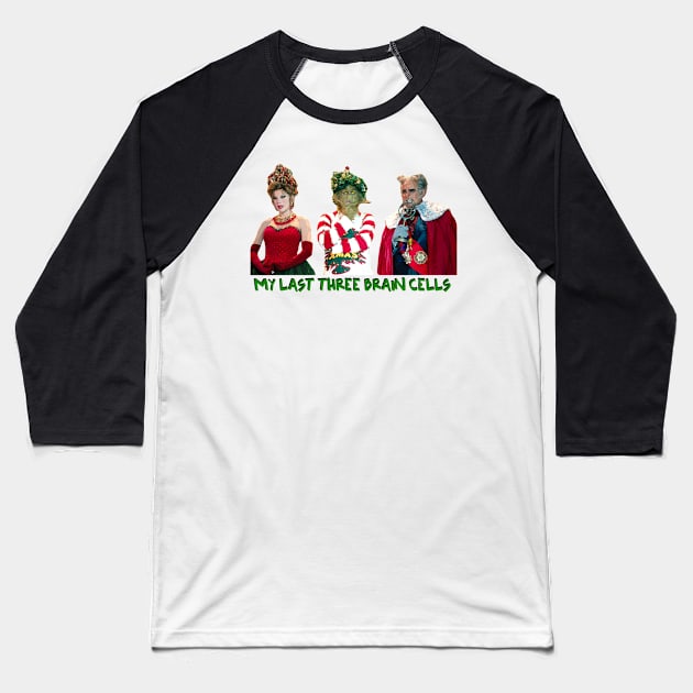 Christmas Brain Trio Baseball T-Shirt by baranskini